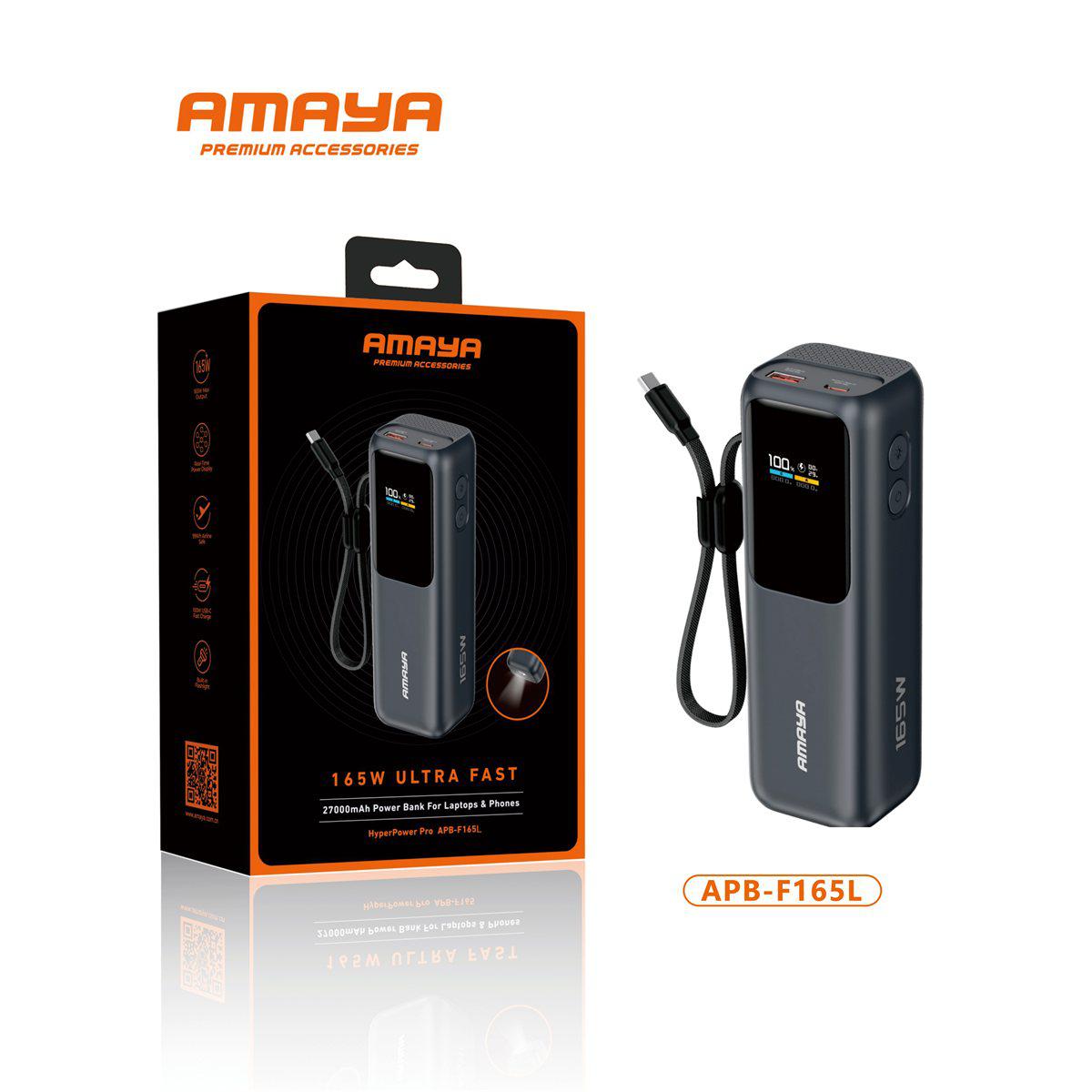 Amaya 165w ultra fast 27000mah powerbank APB-F165L