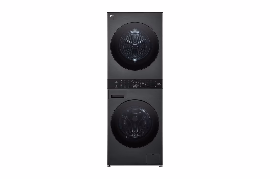 LG 13/10kg WashTower with center control panel (Direct Touch LED) - Platinum Black, WT1311PB