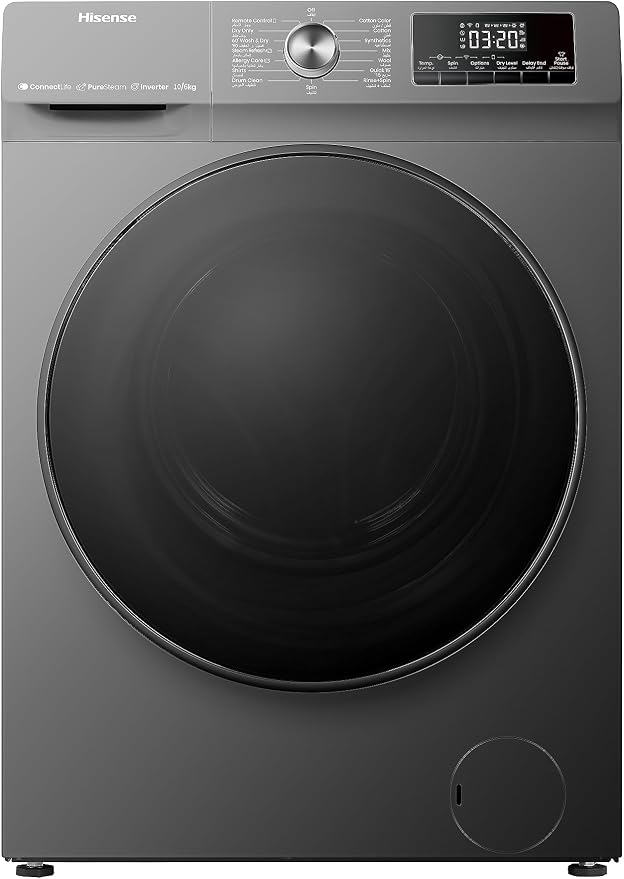 Hisense  WASHER & DRYER  WDQA-1014VJMWT  10KG/ 6KG   TITANIUM COLOR