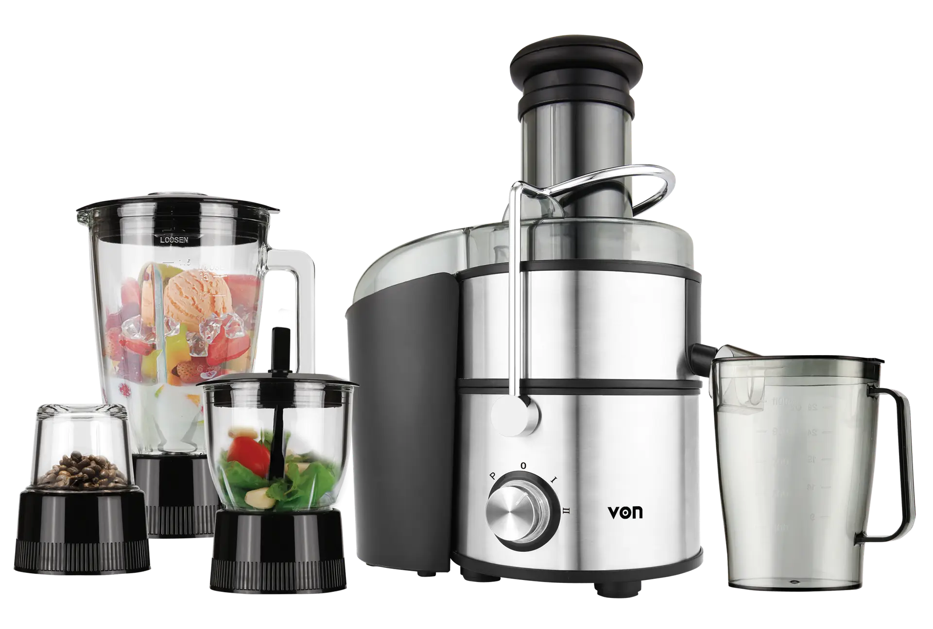 VON 4 IN 1 JUICER VJC8416CFGX 800W STAINLESS