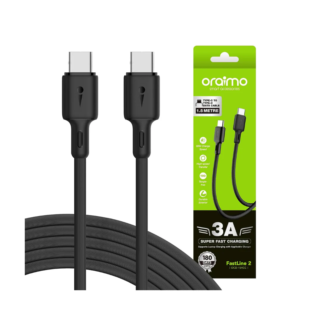 Oraimo Type-C Data Cable Oraimo OCD-154CC 3A 1.5M Black C To C cable